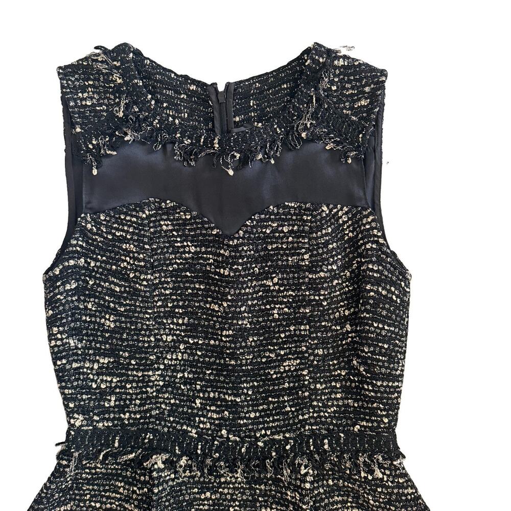 St. John Couture Black Gold Metallic Silk Wool Boucle Tweed Dress 4 Old Money - Picture 4 of 11
